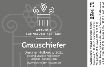 2021er Grauschiefer Steillage (0.75L)