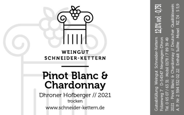 2021er Pinot Blanc & Chardonnay (0.75L)