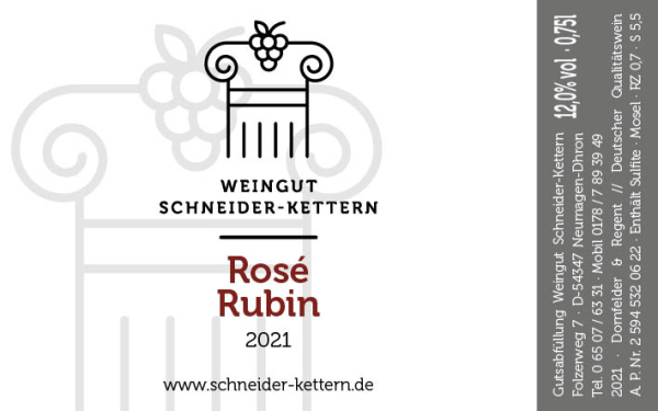 2021er Rosé Rubin Qualitätswein (0.75L)